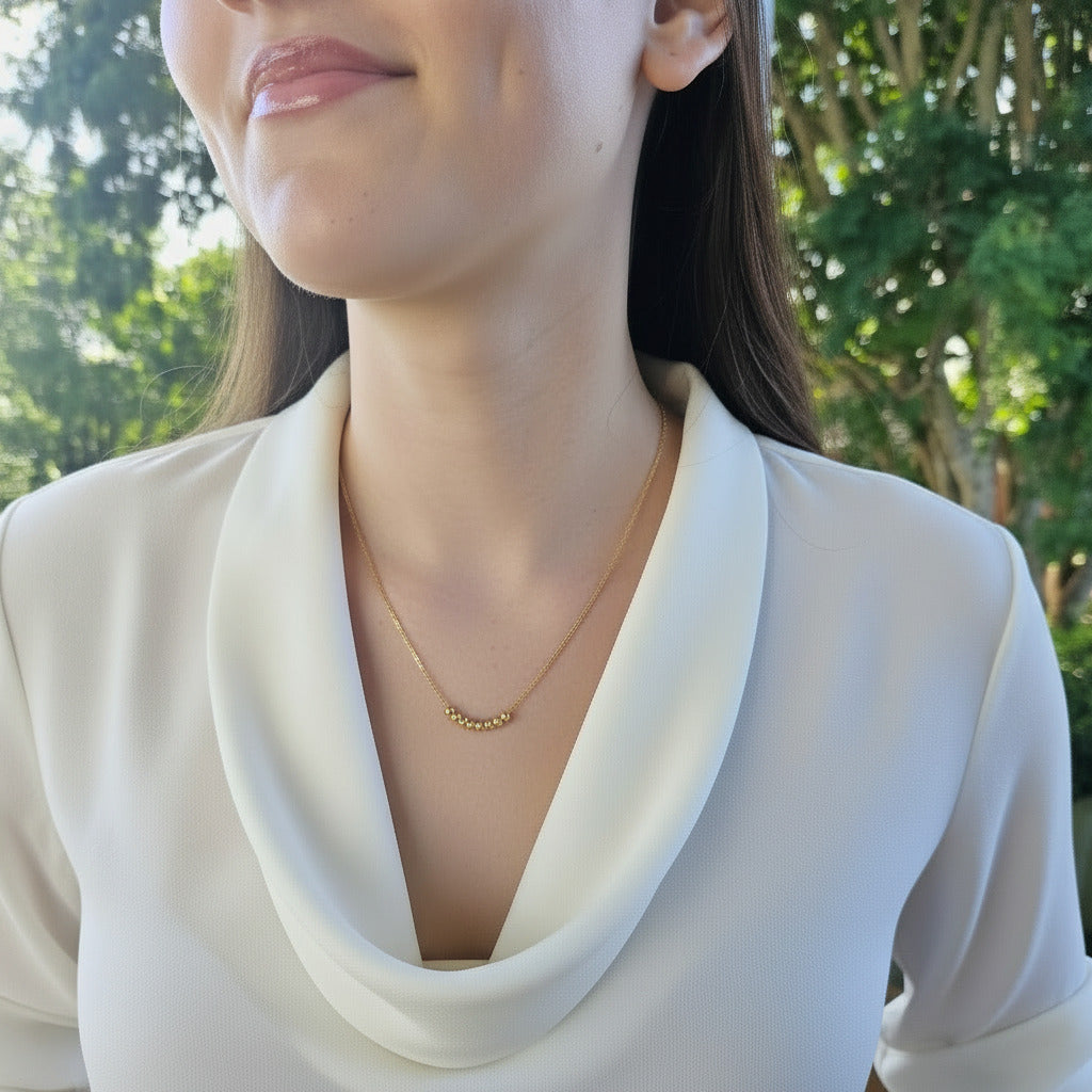 The Georgia Beaded Gold Necklace