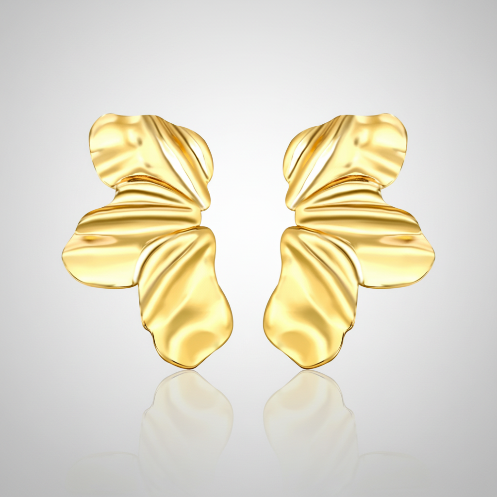 18K Gold PVD Dani Earrings - Stainless Steel Waterproof - Vivienne Gold - $59