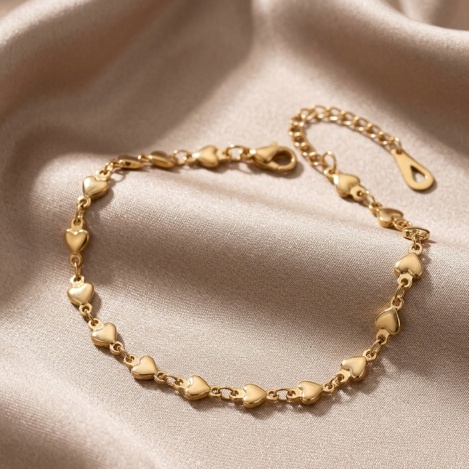 The Ruby Heart Charm Bracelet