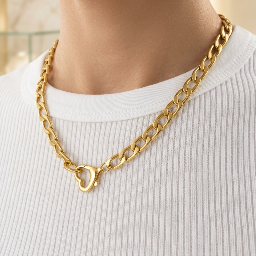 The Bella Heart Clasp Necklace